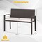 Outdoor Wicker Bench with Cushion and Metal Frame for 2 People